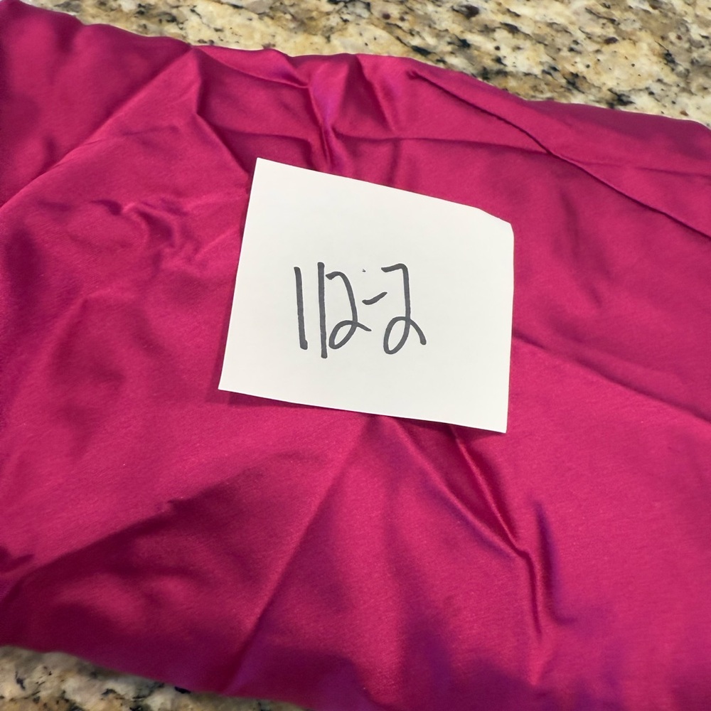 Satin fuchsia rhinestone embellished open back top SZ Small - Picture 4 of 8